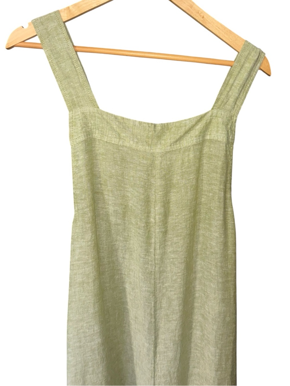 Haute Hippie Linen-Blend Wide-Leg Apron Style Jumpsuit Romper Light Green Sz M - Picture 6 of 11